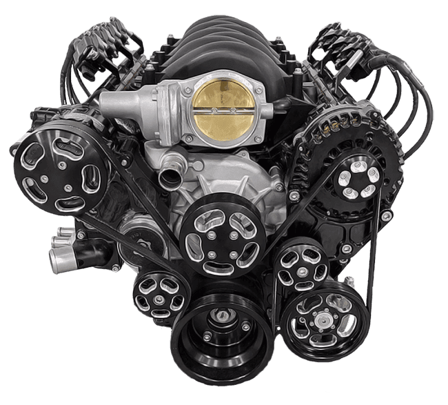 Wegner 6 Rib Serpentine Drive System For Natural Aspirated LS Engines - Alternator, AC, PS and WP