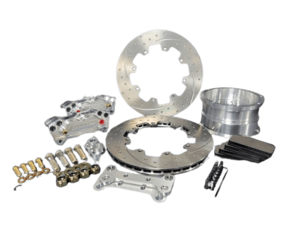 Aerospace GM Camaro / Cadillac CTS & CTS-V 2008-2014 4 Piston Pro Street Dimpled & Slotted Front Disc Brakes