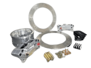 Aerospace Chevy Camaro 16-22 Cadillac CTS 14-19 4 Piston Pro Street Dimpled & Slotted Rear Disc Brakes