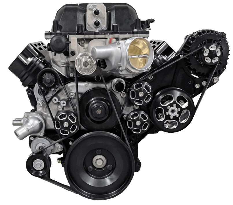 Wegner 8 Rib Serpentine Drive System For LSA 6.2L Using OE 1.9L OE Eaton Supercharger - Alternator & PS 
