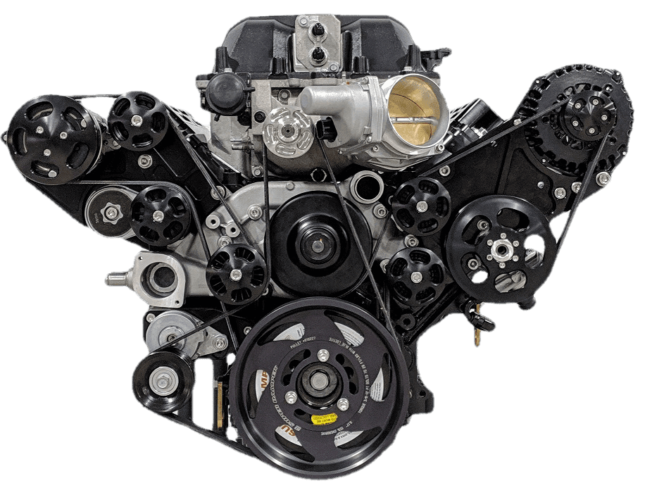 Wegner 8 Rib Serpentine Drive System For LSA 6.2L Using OE 1.9L Eaton Supercharger - Alternator AC & PS 