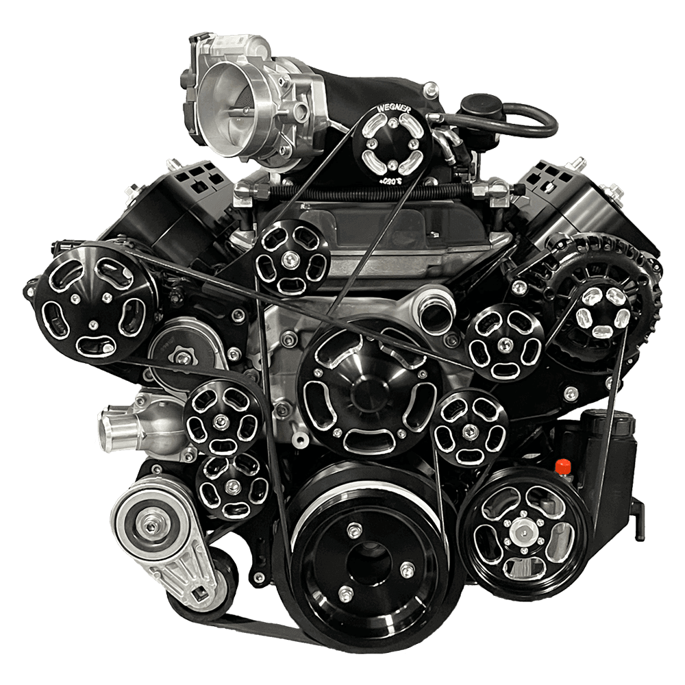 Wegner 10 Rib Serpentine Drive System For LS3 Truck/Camaro Using Magnuson TVS1900/TVS2300 Hot Rod Kit - Alternator, PS & WP