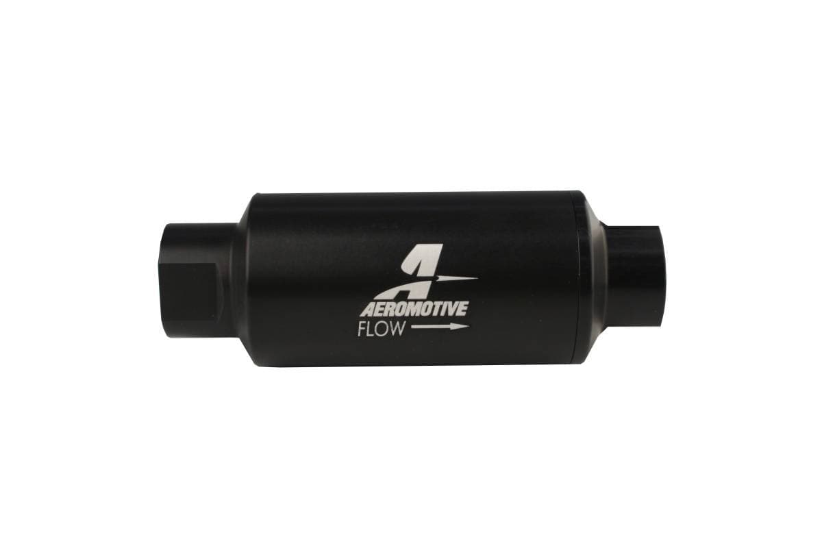 Aeromotive Filter In-Line 10-Micron Fabric Element ORB-10 Port Black Hard-Coat Marine 2" OD