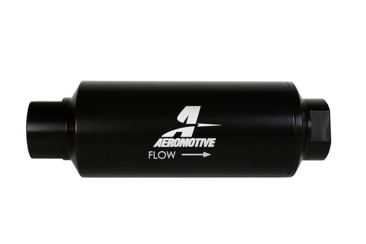 Aeromotive Filter In-Line 10-Micron Microglass Element ORB-12 Port Black Hard-Coat Marine 2-1/2" OD