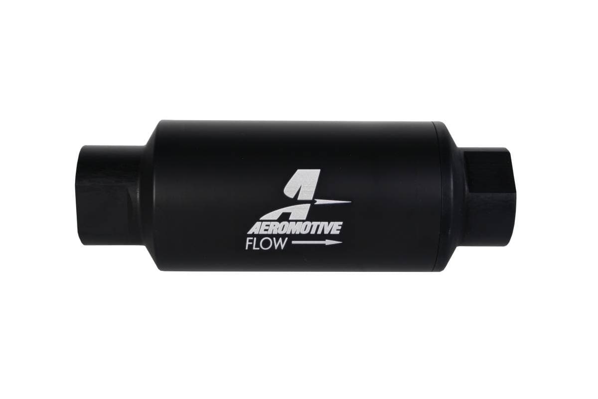 Aeromotive Filter In-Line 10-Micron Microglass Element ORB-10 Port Black Hard-Coat Marine 2" OD