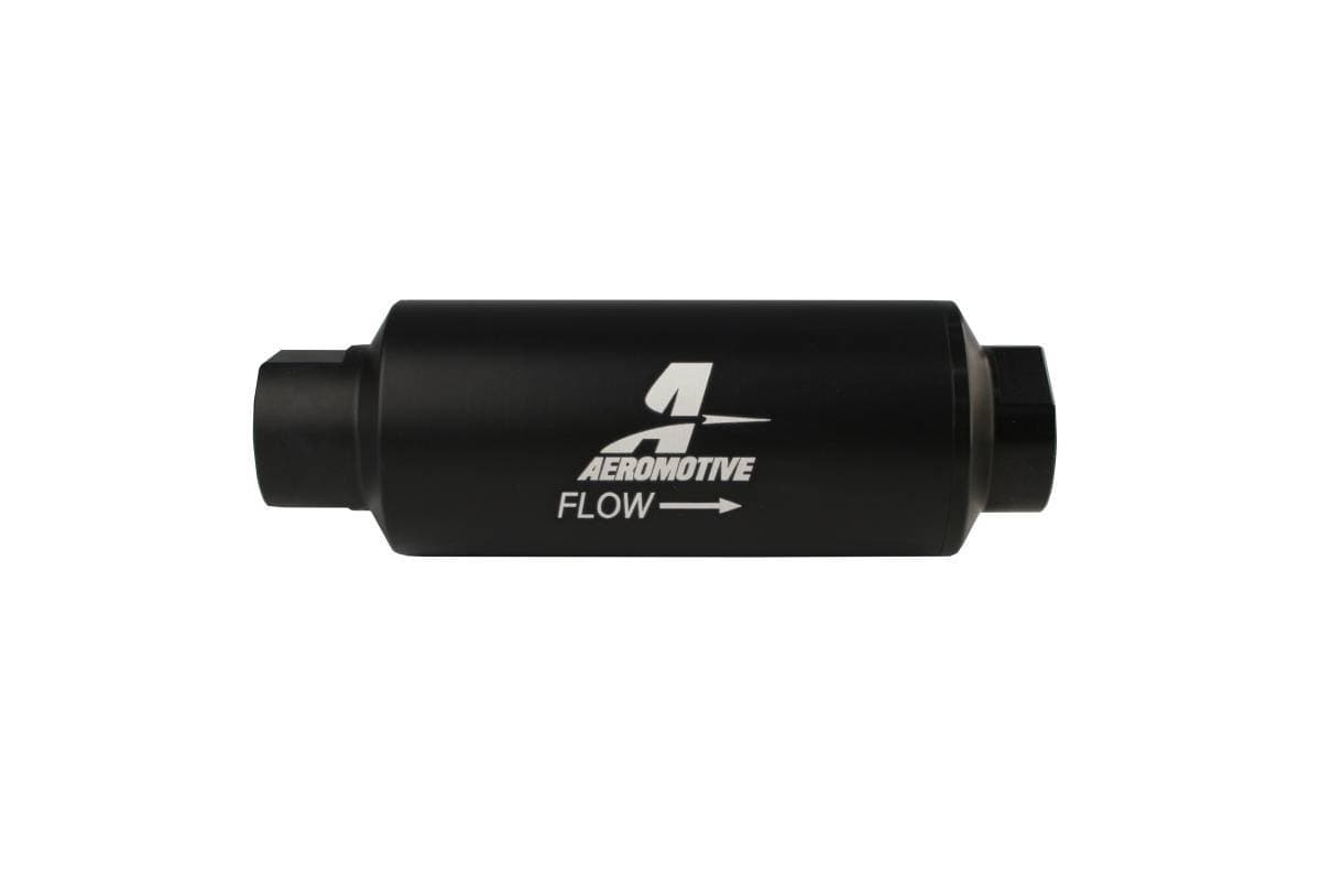 Aeromotive Filter In-Line 10-Micron Fabric Element ORB-12 Port Black Hard-Coat Marine 2-1/2" OD