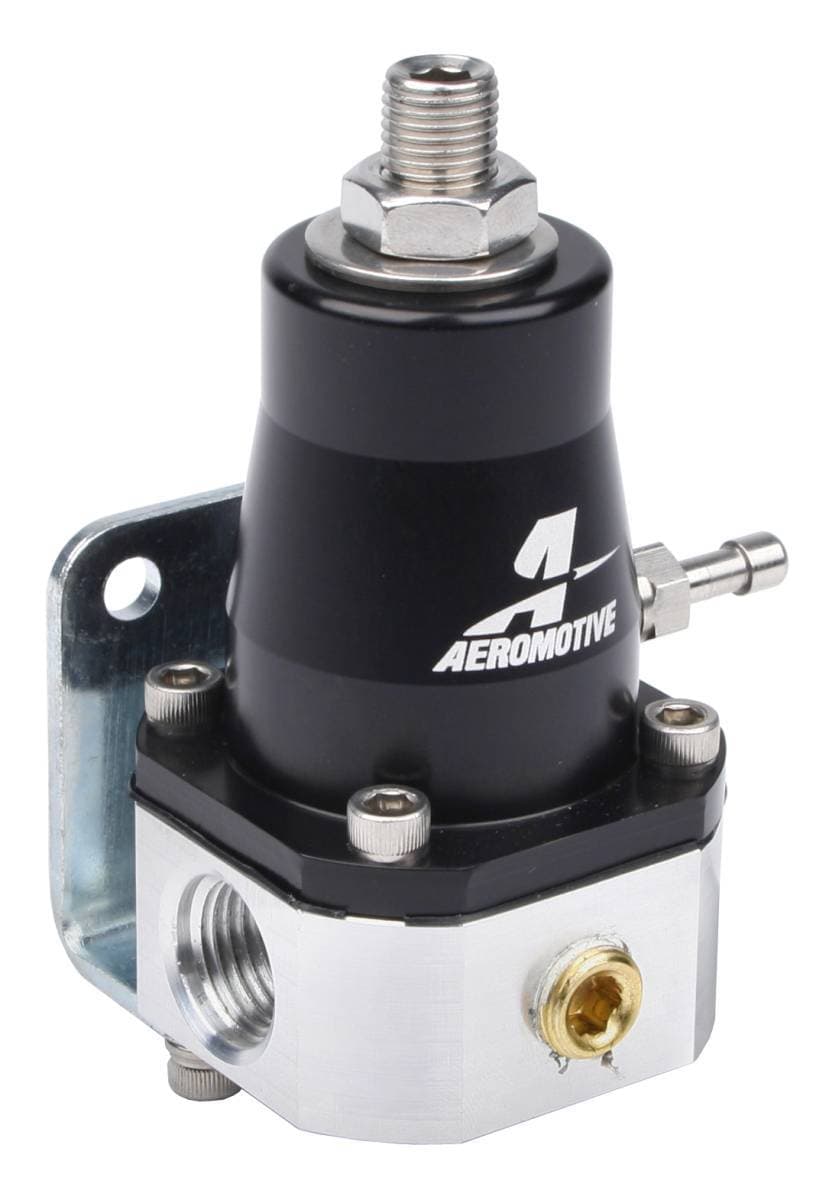 Aeromotive Compact Adjustable EFI Regulator - Black Anodized W/ Silver Base