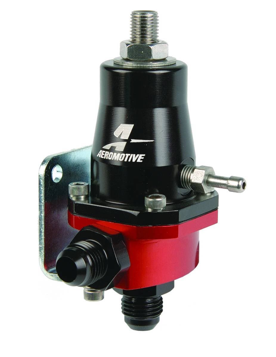 Aeromotive Compact EFI Regulator Billet Adjustable EFI W/ AN-6 Male Inlet & Return - Black Anodized 