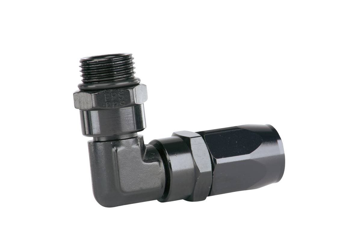 Aeromotive AN-08 Hose End 90 to ORB-08 Direct Port for Rubber Stainless Braided Line - 15665