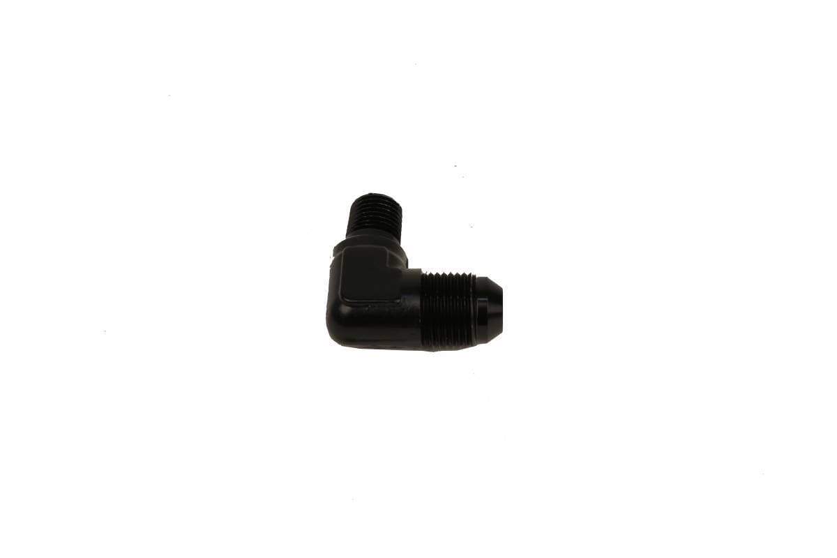Aeromotive Fitting Elbow 1/4"-MNPT to AN-08 90-Deg Black - 15667