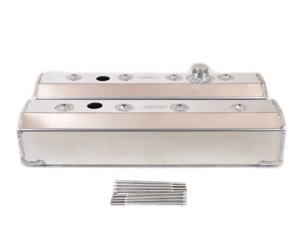 Canton Chevy SBC Fabricated Aluminum Tall Valve Covers W/ Fill & PCV