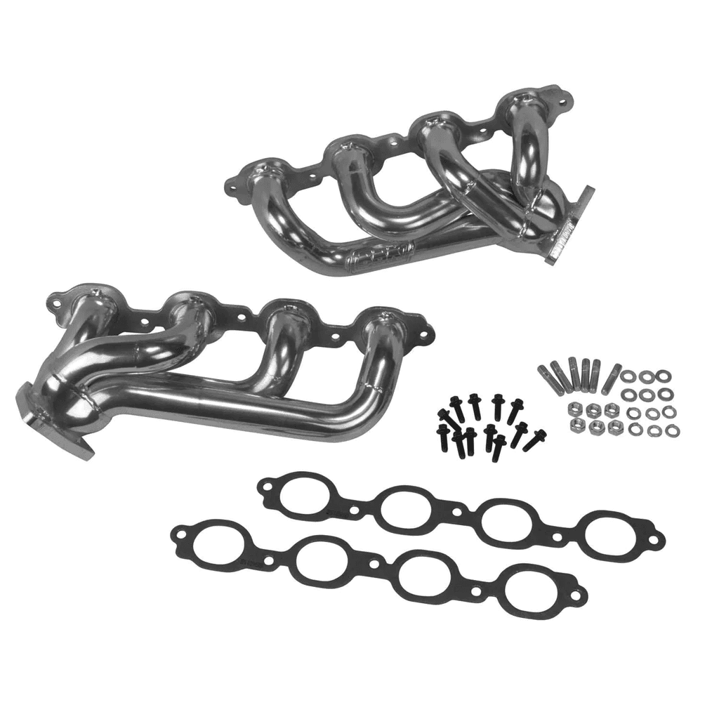 GM Truck 2014-2018 5.3L/6.2L BBK Performance Polished Silver Ceramic Shorty Headers 1-3/4"