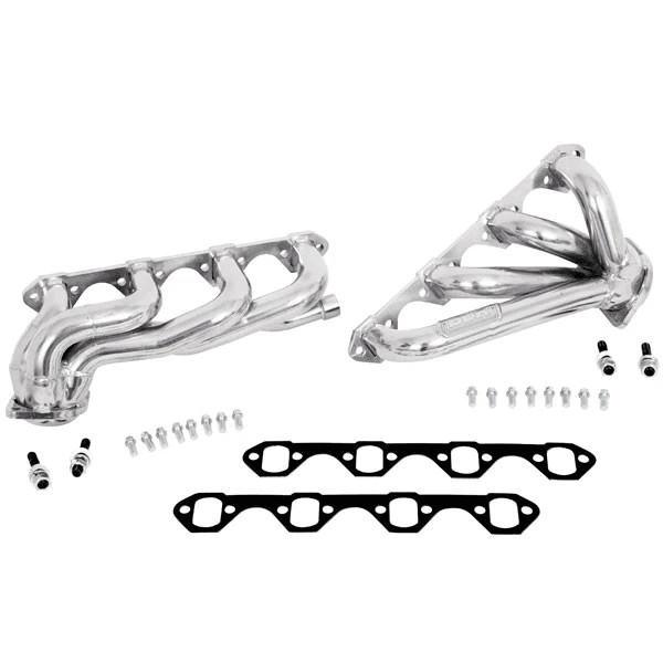 Ford F-150/Bronco 1987-1995 351W 5.8L BBK Performance Polished Silver Ceramic Shorty Headers 1-5/8"