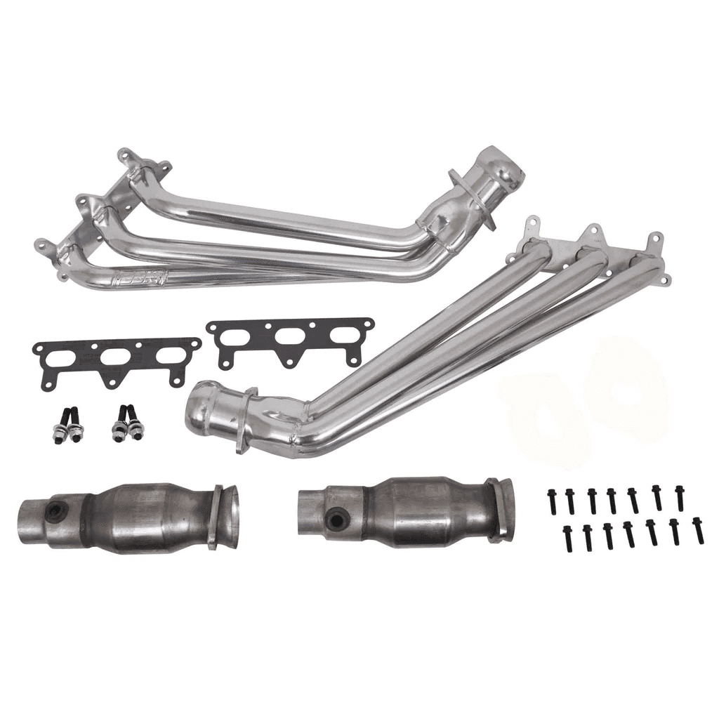 Chevy Camaro V6 2010-2011 BBK Performance Polished Silver Ceramic Long Tube Headers W/ High Flow Catted Connection Pipes 1-5/8"