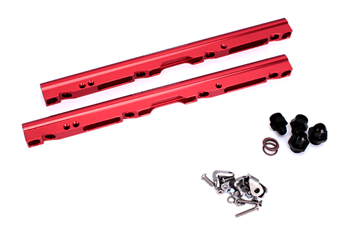 FAST LSXR Billet Fuel Rail Kit For LS1/LS6 - Anodized Red