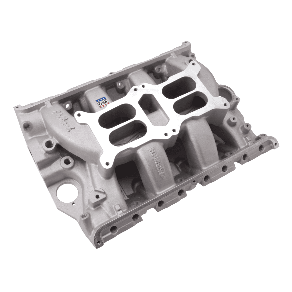 Edelbrock Performer RPM Air-Gap Ford FE 390 Dual Quad Intake Manifold W/ 4150 Flange - Satin Finish