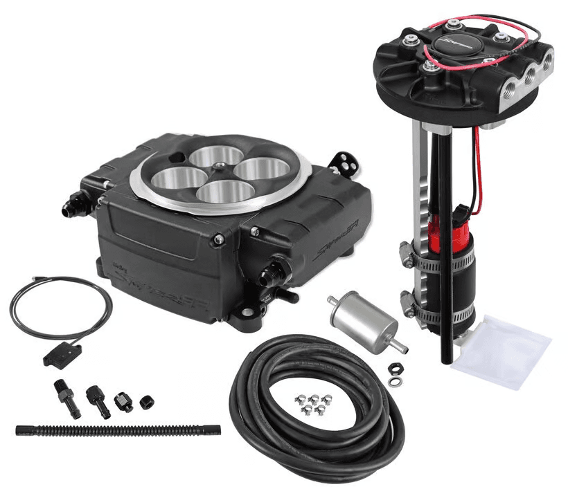 Holley Sniper 2 EFI 4BBL Throttle Body Fuel Injection Kit W/ Bluetooth Module & Universal Drop-In Module - Black