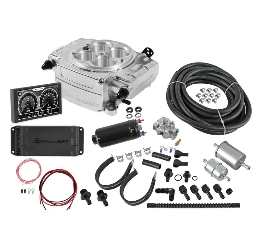 Holley Sniper 2 EFI 4BBL Throttle Body Fuel Injection Kit W/ 5" Handheld, PDM & Master Fuel System - Polished