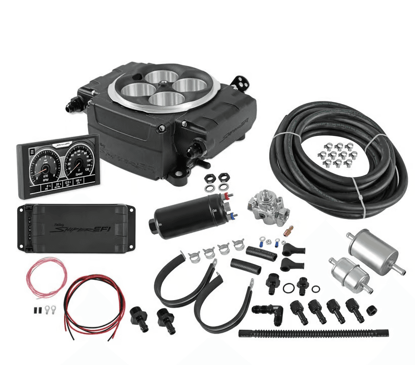 Holley Sniper 2 EFI 4BBL Throttle Body Fuel Injection Kit W/ 5" Handheld, PDM & Master Fuel System - Black