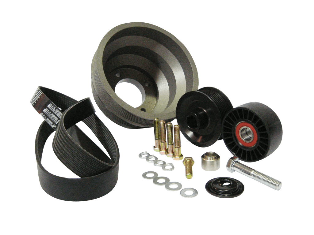Vortech 1986-1993 Ford Mustang 5.0L 8 Rib Pulley Package With 6.87" Crank Diameter & 3.12" S/C Pulley - Non-Underdrive