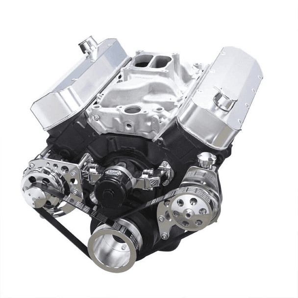 CVF Chevy Big Block Gen IV Serpentine Conversion Kit with Alternator, Power Steering Brackets For Electrical Water Pump - Polished