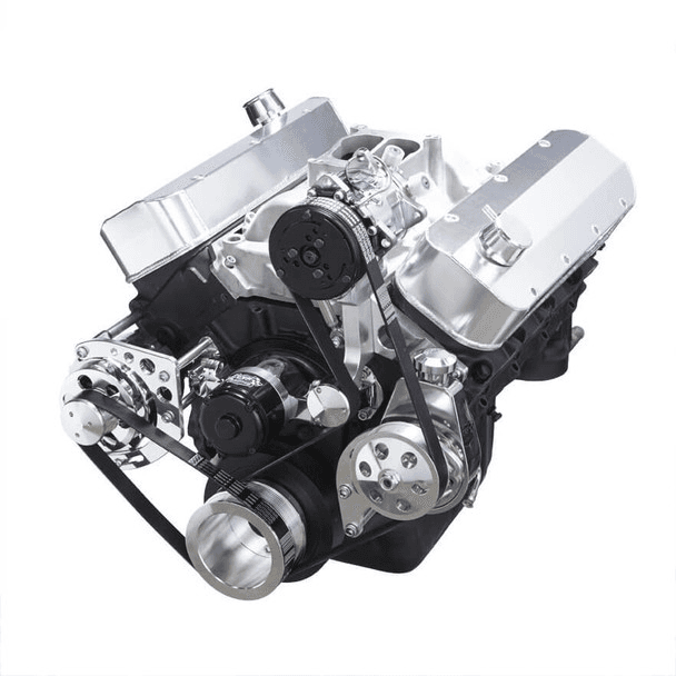 CVF Chevy Big Block Gen IV Serpentine Conversion Kit with AC, Alternator, Power Steering Brackets For Electric Water Pump - Polished