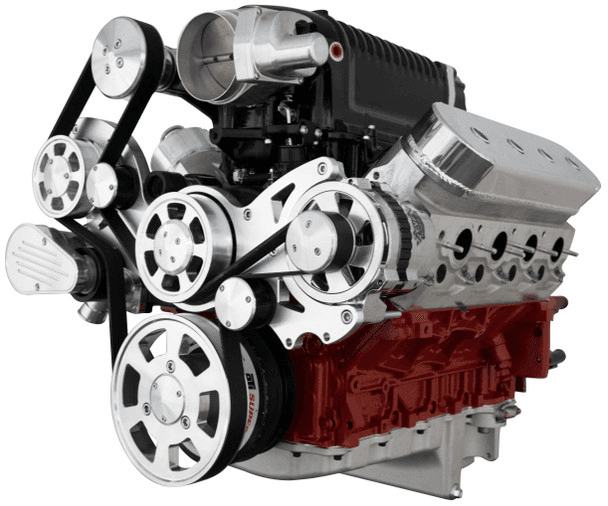 CVF Wraptor LS 8-Rib FEAD System For Whipple 2.3L or 2.9L With Alternator, AC & Power Steering - Polished