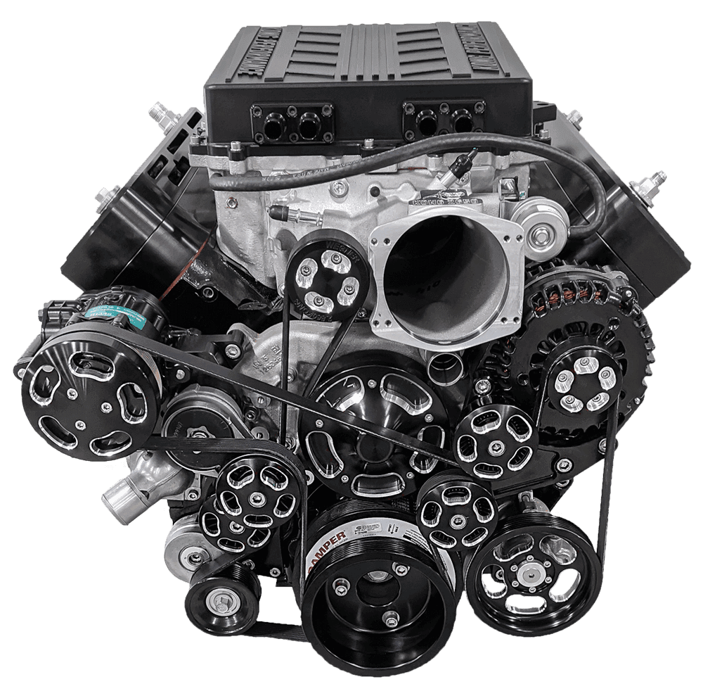 Wegner 8 Rib LS9 FEAD System For Kong TVS2650 Supercharger With Alternator AC PS and WP
