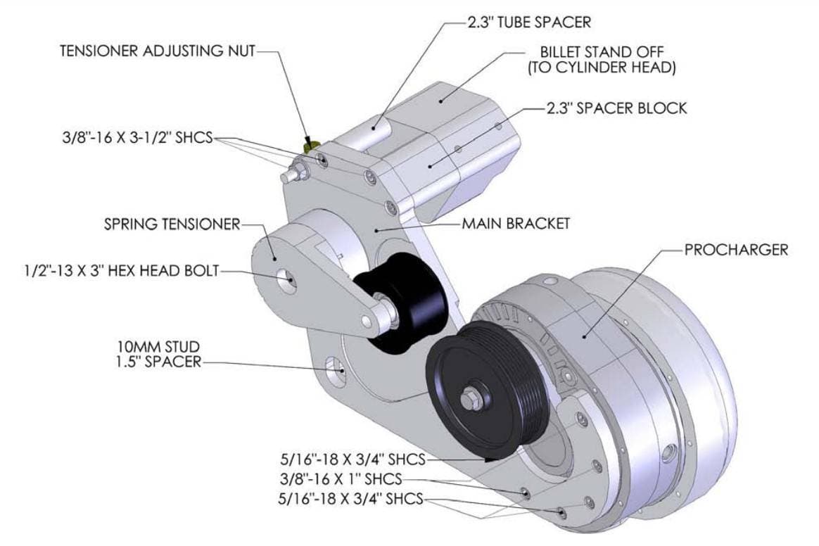 ProCharger 2004-06 Pontiac GTO Supercharger Mounting Bracket & Tower