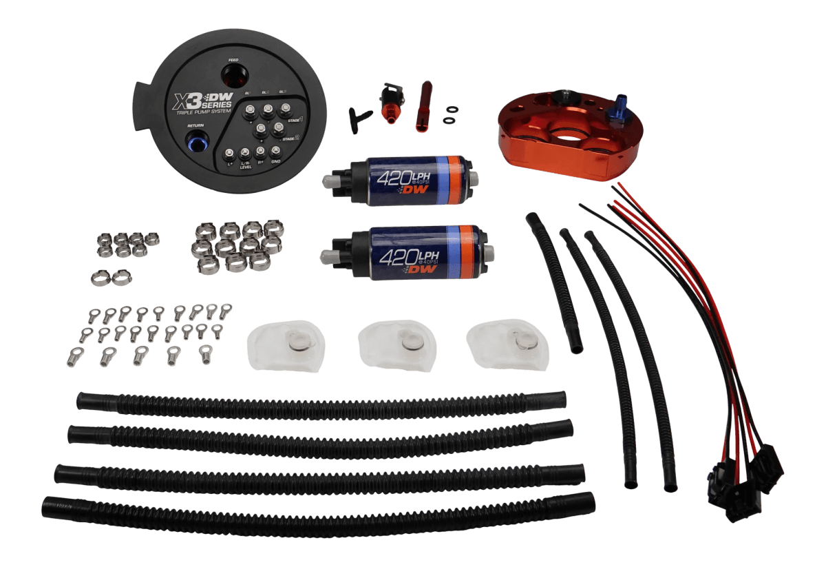 DeatschWerks 20+ Toyota GR Supra MK5 / 21+ BMW M3/M4 X3 Series Dual Fuel Pump Module - Fuel Pumps Included