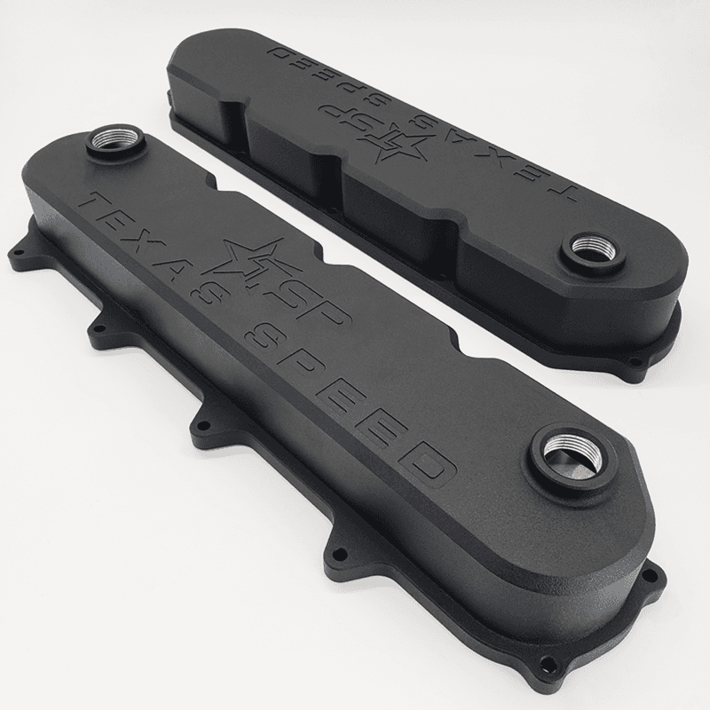 Texas Speed Gen 5 LT Billet Baffled Valve Covers - Powdercoated Black