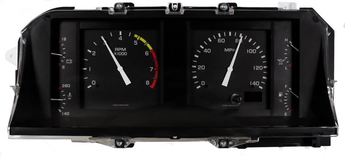 Classic Instruments 1987-1993 Ford Mustang Direct-Fit All-Electric Gauge Cluster - Black