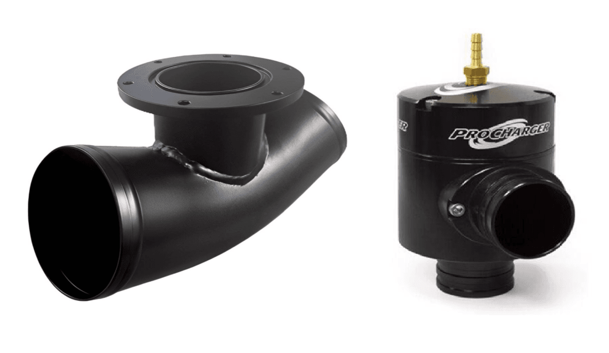 ProCharger 3" Curved Steel Air Tube w/ Enclosed Bullet Valve