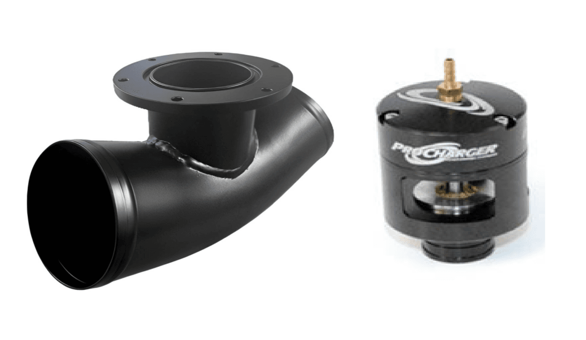 ProCharger 3" Curved Steel Air Tube w/ Open Bullet Valve