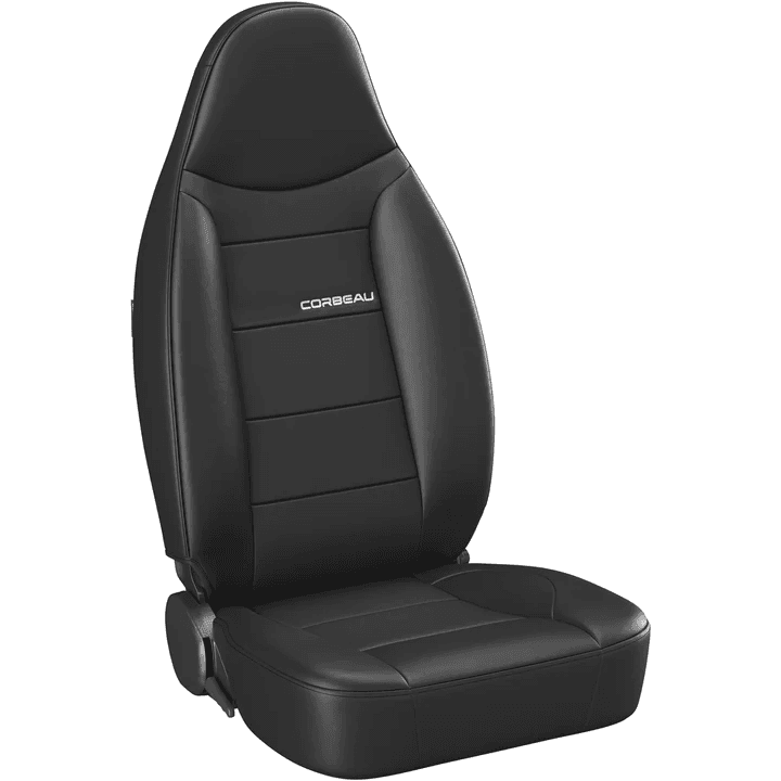 Corbeau Moab Black Vinyl Reclining Seat - No Harness Slots