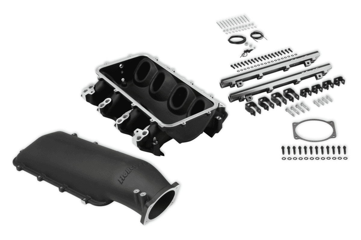 Holley Lo-Ram LS3 Intake Manifold w/ High Flow Fuel Rails - Black (16-Injectors)