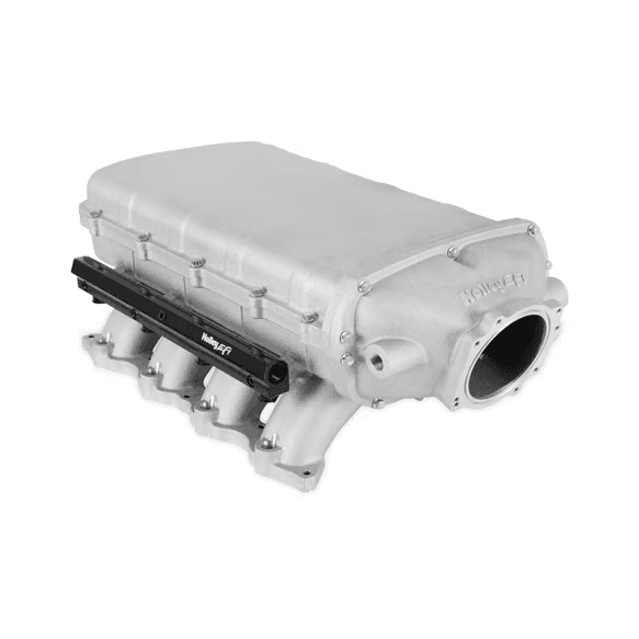 Holley Ultra Lo-Ram Coyote/Voodoo/Predator Intake Manifold w/ High Flow Fuel Rails - Natural (Round Inlet)