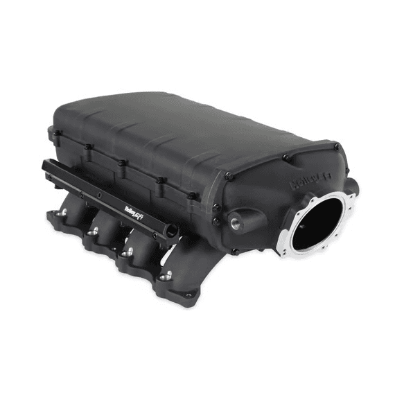 Holley Ultra Lo-Ram Coyote/Voodoo/Predator Intake Manifold w/ High Flow Fuel Rails - Black (Round Inlet)