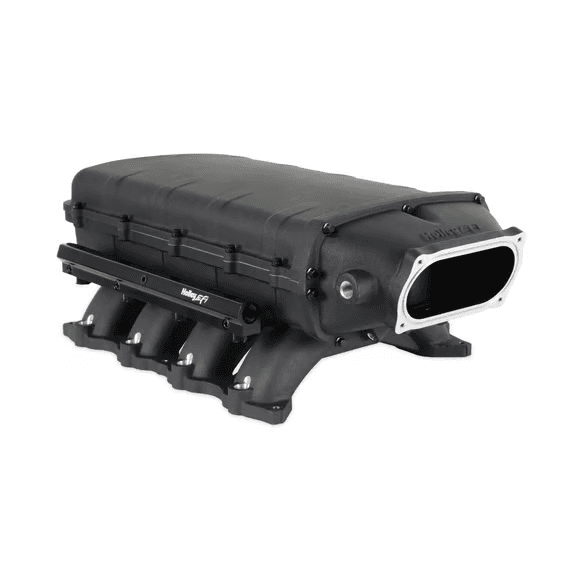 Holley Ultra Lo-Ram Coyote/Voodoo/Predator Intake Manifold w/ High Flow Fuel Rails - Black (Oval Inlet)