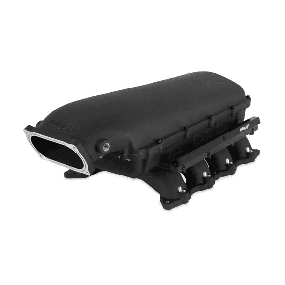 Holley Hi-Ram Coyote/Voodoo/Predator Intake Manifold w/ High Flow Fuel Rails - Black (For 07-14 GT500 Oval Style Throttle Body)