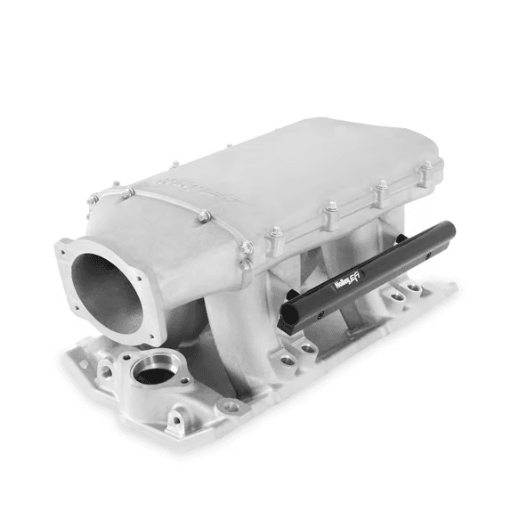 Holley Hi-Ram SBC 95MM Front-Feed Intake Manifold w/ High Flow Fuel Rails - Satin