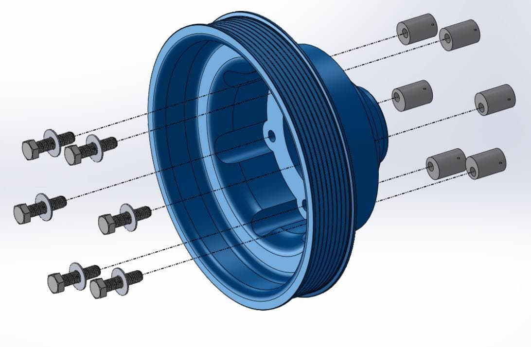 Procharger 2016+ Camaro SS 7.65" 8 Rib Crank Pulley Bag (OEM Balancer)