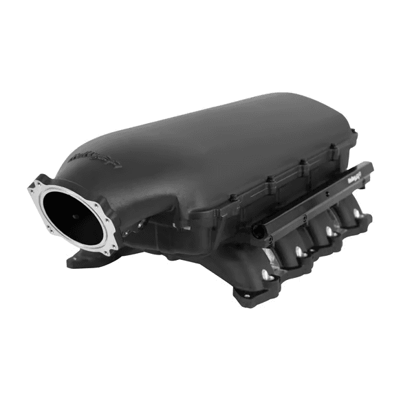 Holley Hi-Ram Coyote/Voodoo/Predator Intake Manifold w/ High Flow Fuel Rails - Black (For 93MM GT500/GT350 Style Throttle Body & LS 4-Bolt Throttle Bodies)