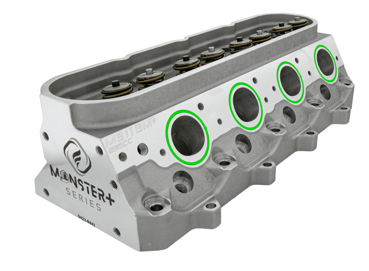 Frankenstein M311BM+ Boost-Monster+ 286cc LS3 CNC Ported 11 Degree Cylinder Head, 68cc Chambers, Assembled (30+psi)