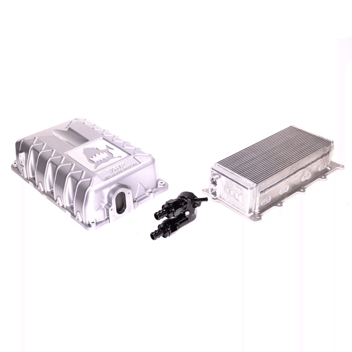 VMP Performance 20+ Ford Mustang GT500 / 23+ Ford F-150 Raptor R 5.2L Supercharger Lid w/ Street Intercooler Upgrade Kit - Silver