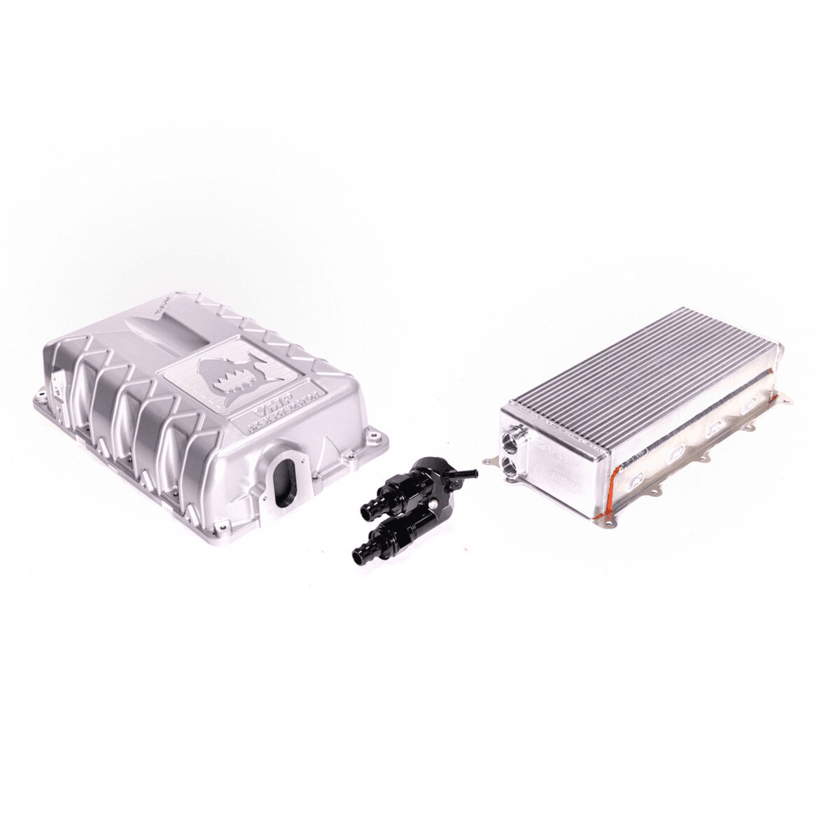 VMP Performance 20+ Ford Mustang GT500 / 23+ Ford F-150 Raptor R 5.2L Supercharger Lid w/ Race Intercooler Upgrade Kit - Silver