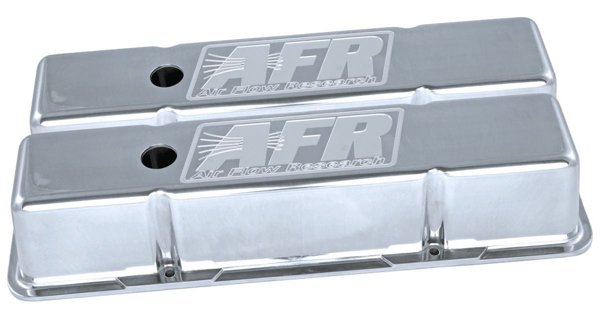 AFR SBC Polished Aluminum Tall Valve Covers CNC Engraved
