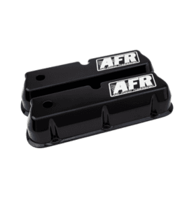 AFR SBF Aluminum Tall Valve Covers CNC Engraved, Black Powder Coat