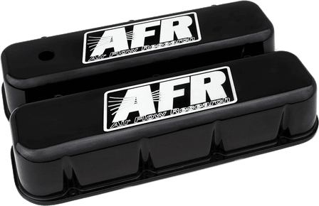 AFR BBC Aluminum Valve Covers CNC Engraved, Black Powder Coat