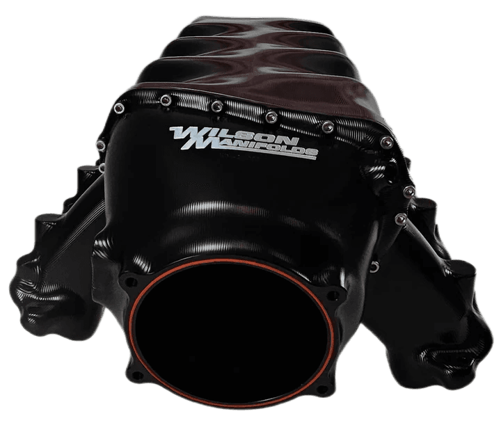 Wilson Manifold Chevy Corvette C8 2020+ LT1/LT2 Billet High Performance Intake Manifold W/ Auxiliary Fuel Rails & Nitrous Bungs Tapped - Black Anodized